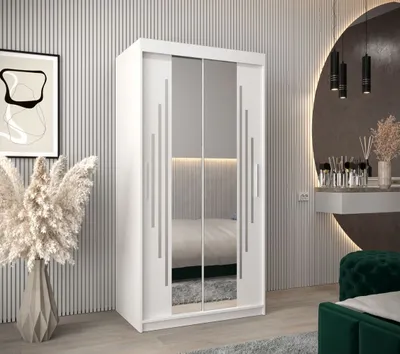 Produktbild von Kleiderschrank mit Spiegel VIVI – Breite 100 cm, weiß