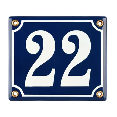Produktbild von Hausnummerschild Hausnummer - 12x14 cm - Keramik Emaille - Wetterfest - Personalisiert - Emailschild