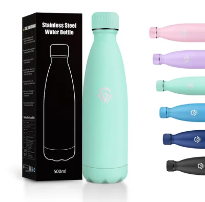 Produktbild von Trinkflasche Edelstahl 500ml, Thermosflasche BPA-frei, Isolierflasche Auslaufsic