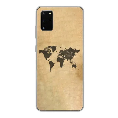 Produktbild von MuchoWow® Handyhülle Schutzhülle Hülle für Samsung Galaxy S20 Plus Weltkarte - Schwarz - Sprichwörter Silikon Softcase Handy Hülle - Hartschale