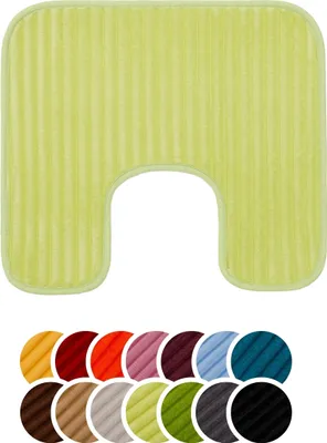 Produktbild von liebling Badteppich mit Anti-Rutsch-Beschichtung aus PVC Noppen & Bügelausschnitt, 100% Polyester, 50 x 45 cm, Fußbodenheizung geeignet, limone