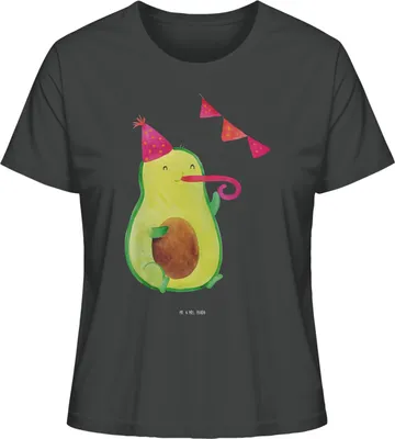 Produktbild von Mr. & Mrs. Panda Frauen T-Shirt Avocado Party Zeit Größe S - Anthrazit - Geschenk, Schulabschluss, Happy Birthday, Basic Damen, Oberteil, Shirt, Genießen, Geburtstag