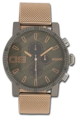 Obrázek produktu pro Hodinky Oozoo, dámské/pánské, růžové zlato, kovový pásek, quartz, analogové, model D3UOC10685