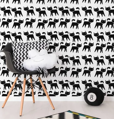 Produktbild von Coloray Fototapete 290x290 cm Latextapete Magicstick - Geometrische Katzen für einfach