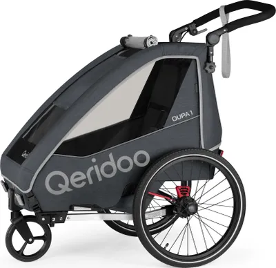 Produktbild von Qeridoo QUPA 1 Grey jednomístný dětský přívěs na kolo