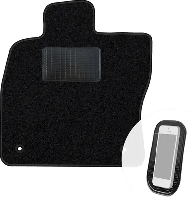 Produktbild von moto-MOLTICO Fahrer Fußmatte Auto Velours Fahrerseite Autoteppiche Schwarz Fahrermatte 1-teilig passend für Skoda Octavia III IV 2013-2020