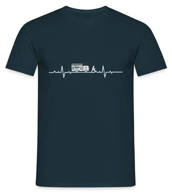 Produktbild von Spreadshirt Feuerwehr Herzschlag Feuerwehrmann ehrenamtlich Männer T-Shirt, XL, Navy