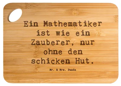 Produktbild von Mr. & Mrs. Panda Brett Spruch Mathematiker Magie - Transparent - Geschenk, Schneidebrett, personalisierte Geschenke, Berufsalltag, Beruf, Disziplin, Kreativität, Berufe
