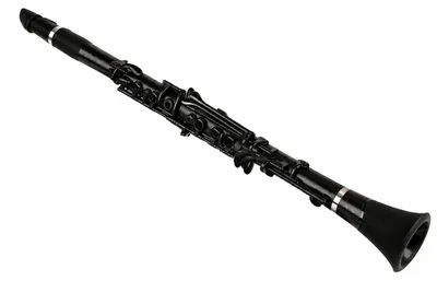 Klarinette in B, schwarz, Kunststoff, 14 Klappen, 6 Ringe