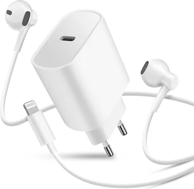 Obrázek produktu pro Avizar, nabíječka USB-C 20 W se sluchátky Lightning a dálkovým ovládáním, bílá