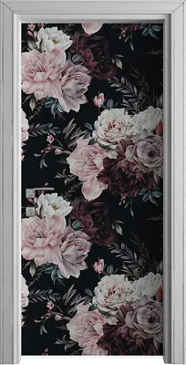 Produktbild von Tür Selbstklebende 90x210 cm Türfolie Türtapete Klebefolie - Blumen Pfingstrosen