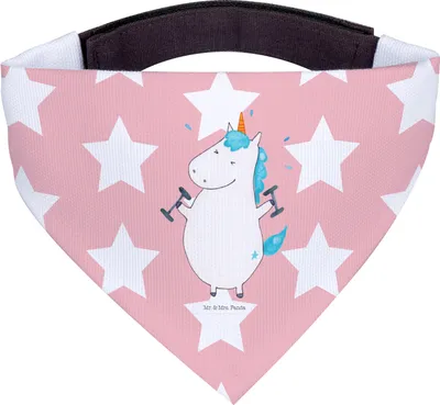 Produktbild von Mr. & Mrs. Panda Bandana Einhorn Fitness - Rot Pastell - Geschenk, Gym, Hundehalstuch, Hunde Halstuch, Einhörner, Dreieckstuch, Sixpack, Sport, für Hund, Unicorn