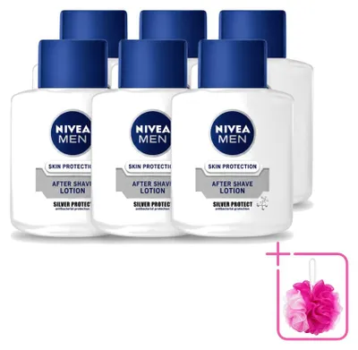 Productafbeelding van 6 x Nivea Men Silver Protect Aftershave Lotion - 100 ml - Voordeelverpakking - 6 stuks