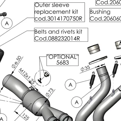 Image de Tuyau de liaison LeoVince S14170 pour échappement LeoVince, compatible avec Kawasaki Ninja Z 650
