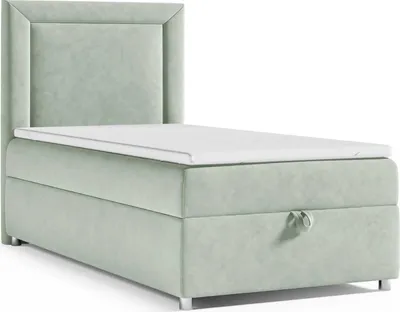 Produktbild von Boxspringbett mit Bettkasten Trinity K-3 SINGLE Bonellfederkern inkl. Topper, mit Lieferung, Aufbau & Entsorgung 100x200-MINTGRUN