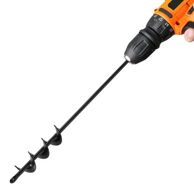 Immagine prodotto di Coclea di terra VEVOR per macchina perforatrice, coclea da giardino 40 x 420 mm in acciaio Q235, per coclea esagonale da 3/8 di pollice, coclea per pali, coclea per tombini, strumento di scavo per piantare e perforare