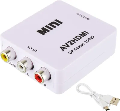 Produktbild von RCA auf HDMI Konverter AV zu HDMI, 1080P RCA Composite CVBS Video Audio Konverter Adapter für PS2/ Xbox/SNES/VHS/VCR Videorecorder DVD mit Netzkabel
