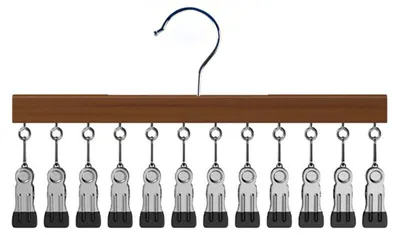 Holz-Wäscheklammerhalter mit 12 Clips, 38x21 cm