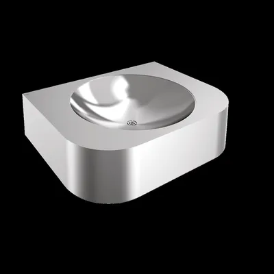 Image de Meuble de salle de bain KWC, modèle ANIMA, en acier inoxydable, dimensions 500x132x400 mm, sans robinetterie intégrée