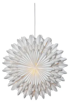 Produktbild von Großer Papierstern ,Snow', 3-lagiges gefächertes Papier, gold gepunktet, weiß, Ø 50cm