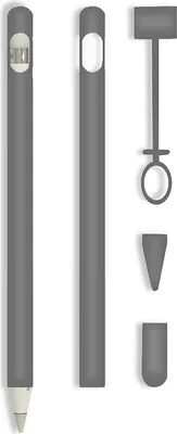 Produktbild von INF 4-teiliges Silikon-Schutzhüllen-Set für Apple Pencil Grau