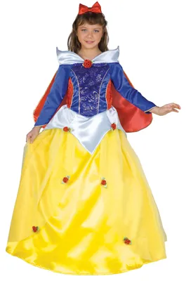 Schneewittchen Kostüm Mädchen, Gelb/Blau/Rot, 6-8 Jahre
