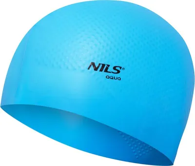 Produktbild von Nqc Einfarbige Hellblaue Silikon-Badekappe Dots Nils Aqua