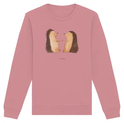 Produktbild von Mr. & Mrs. Panda Baumwoll Sweatshirt Igel Liebe Größe L - Canyon Pink - Geschenk, Pulli, Partner, Freundin, Pullover, Sweater, Hochzeitstag, Hochzeit