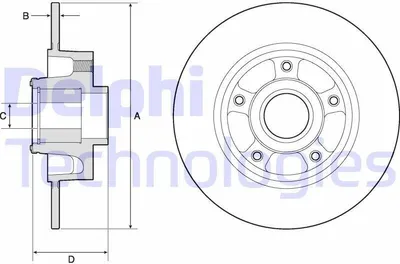 Produktbild von 2x DELPHI Bremsscheibe BG9137RS für RENAULT MEGANE III Grandtour (KZ0/1) 86 2mm