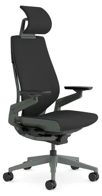 Ergonomischer Bürostuhl mit Kopfstütze, verstellbar, schwarz