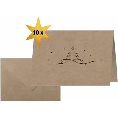 Produktbild von SIGEL DS071 Weihnachts-Karten "Christmas tree" -  A6 quer - 10 Karten inkl. Umschläge