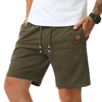 Imagen del producto de Pantalones cortos casuales de algodón con bolsillos con cremallera para hombre