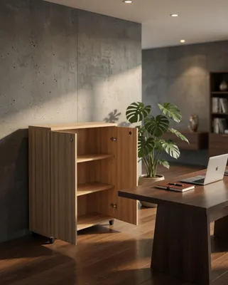 Produktbild von Moderner Schrank mit 3 Regalen und Stauraum