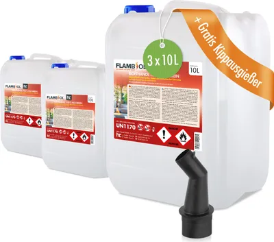 Produktbild von 3x 10 L FLAMBIOL® Bioethanol 100% Hochrein