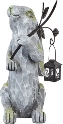 Obrázek produktu pro BELIANI Dekorativní figurka šedá MgO 37 cm soška zajíčka velikonoční doplňky moderní styl zahrada obývací pokoj