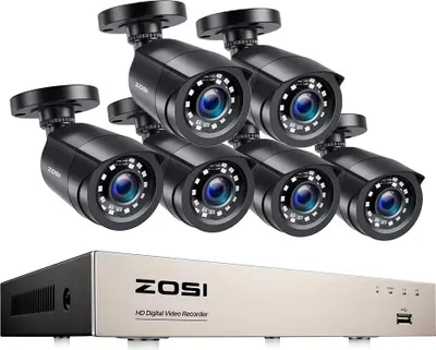 Image de Système CCTV, 8CH, Vision nocturne, Avec 6 caméras noires, Aucune