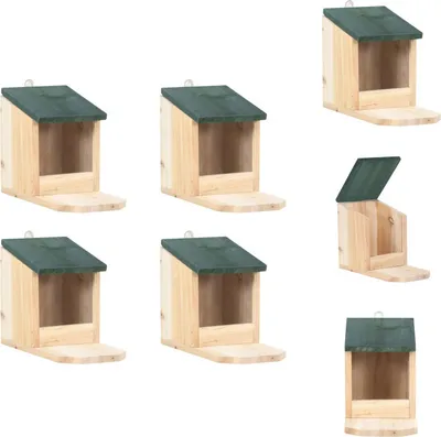 Productafbeelding van vidaXL Eekhoornvoederhuizen, 4 stuks, van dennenhout - Leefomgevingen en verblijven voor kleine dieren