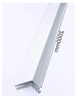 Produktbild von Ortgangblech aus Aluminium 0,8 mm 80x155x15 mm 2 m Länge | Ortgangwinkel für Dachabschluss 90° RAL 9010 Weiß | Dachrandblech und Giebelblech für Fassadenverkleidung