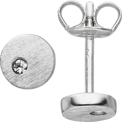 Ohrstecker-mit-Zirkonia-925-Silber-mattiert-flach