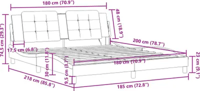 Zdjęcie produktu dla VidaXL 3214124, Czarny, 185 cm, 2,18 m, 74,5 cm, 1800 x 2000 mm, 1 szt.
