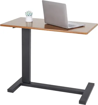 Image de Table de lit - Table pour ordinateur portable - Table d'appoint - Bureau pour ordinateur - Bureau réglable, hauteur 66-90 cm
