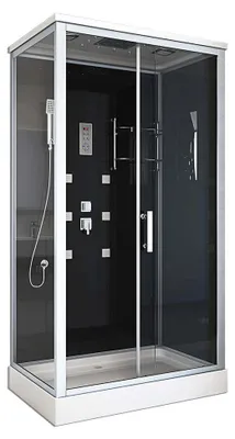 Produktbild von HOME DELUXE - Komplettdusche WAVE XL - Schwarz, Maße: 120 x 80 - inkl. Radio, Regendusche und komplettem Zubehör I Fertigdusche, Dusche, Duschtempel