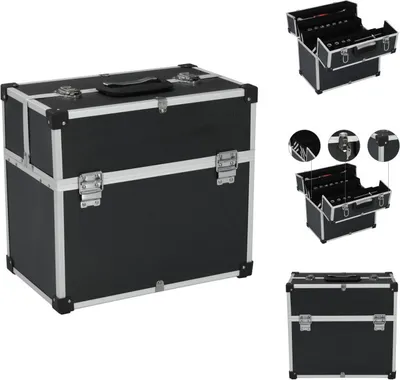 Obrázek produktu pro vidaXL Box na nářadí 38x22,5x34 cm černý hliník - Boxy na nářadí