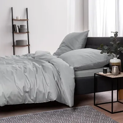 Produktbild von Estella Mako-Satin Uni Bettwäsche Valetta 135x200 cm + 80x80 cm salbei