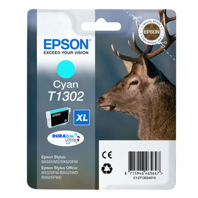 Produktbild von Epson Tinte 1LB T1302 ink cartridge cyan extra high capacity 10.1ml 1-pack blister without alarm - DURABrite Ultra Ink