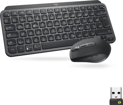 Produktbild von Logitech MX Keys Mini Combo for Business, Kabellos, Bluetooth, QWERTZ, Graphit, Maus enthalten