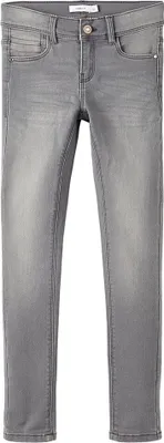 Produktbild von name it - NKFPOLLY DNMATASI PANT NOOS - Medium Grey Denim 146