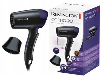 Obrázek produktu pro Fén Remington D2400, 1400 W, cestovní, kompaktní, se skládacím držadlem, 1400 W