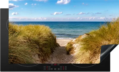 Produktbild von KitchenYeah© Herdabdeckplatte Strand - Wolken - Deutschland , 91x52cm, Küche Deko, Glaskeramikkochfeld Herdabdeckung, Abdeckplatte fùr Kochfeld