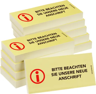 Image de PRICARO Notes repositionnables "Nouvelle adresse", 100 feuilles, 10 pièces